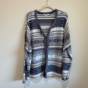 VTG Tantrums Womens 3X Knitted Aztec Boho Cardigan Slouchy Gorpcore Cabincore